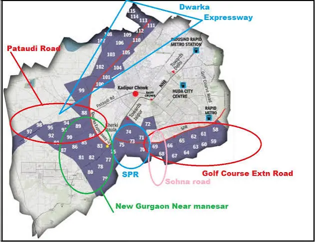 Location map showing connectivity advantages for property for investment in New Gurgaon